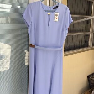 Lauren Ralph Lauren Lavender Maxi Dress with Slim Belt